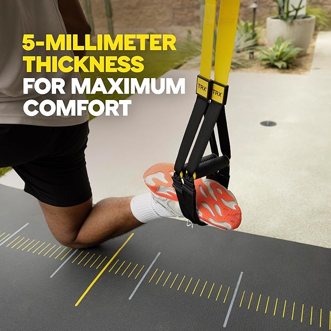 TRX Suspension Training Mat - Non-Slip Gym Mat, Black, 72" x 24"