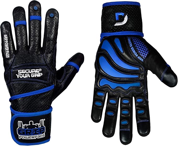 Elite Leather Gym Gloves with Built in 2" Wide Wrist Wraps Grip & Design for Weightlifting Power Lifting Bodybuilding & Strength Training Workout Exercises, Size : Medium