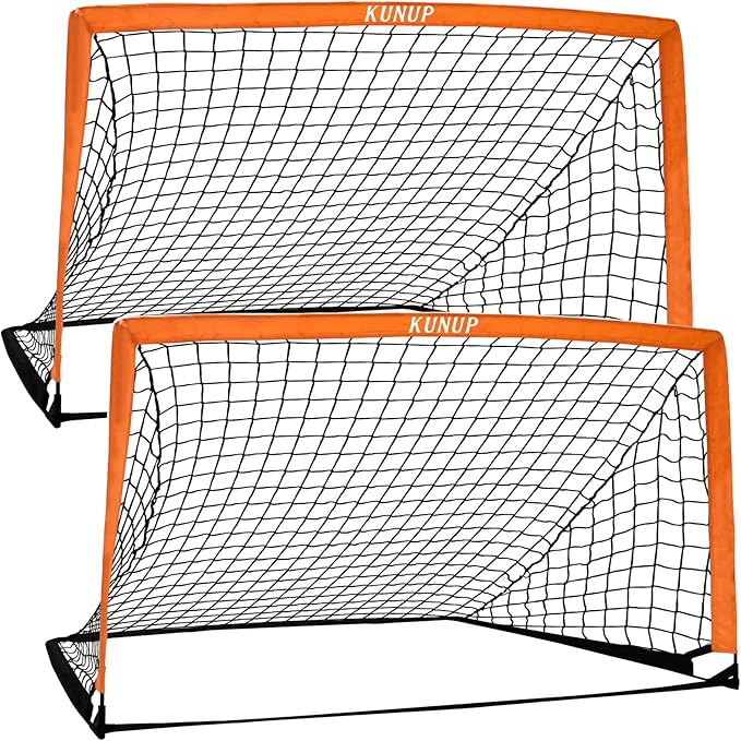 2 of 5×3 6x4 9x5 FT Portable Kids Soccer Goals Set, Foldable Soccer Practice Nets for Backyard with Carrying Bag for Toddler Youth Pop Up Soccer Training Equipment Indoor Outdoor Sports Game Gift