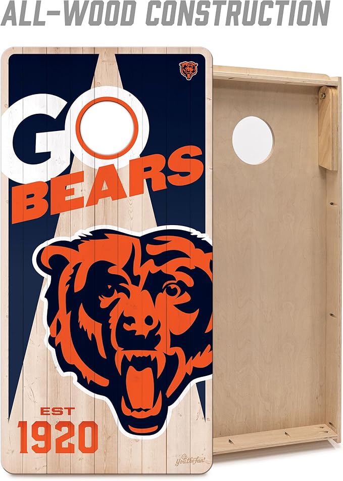 YouTheFan NFL 2’ x 4’ Professional Wood Cornhole Game