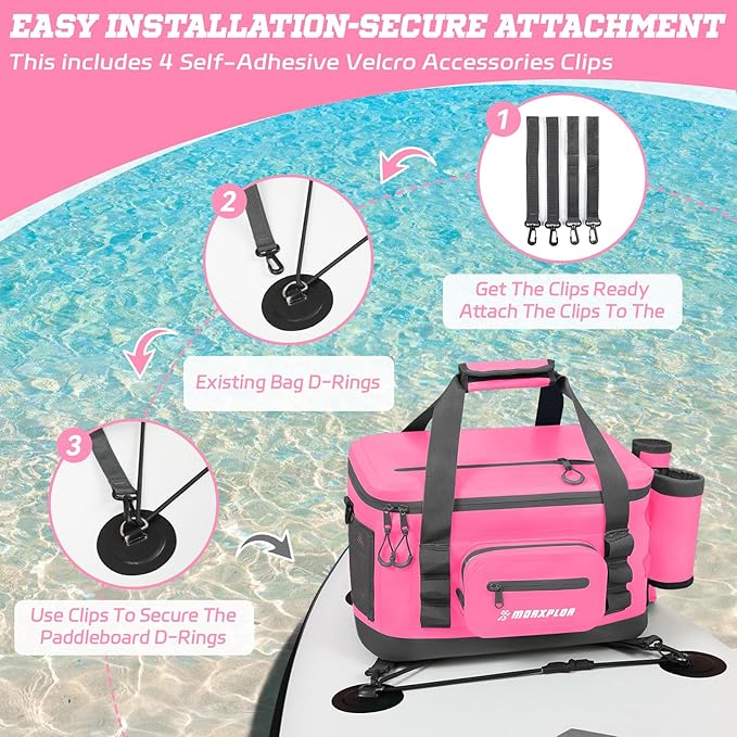 Waterproof Shell 24 cans Paddle Board Cooler Bag, Sup Deck,Kayak Cooler Bag Accessories
