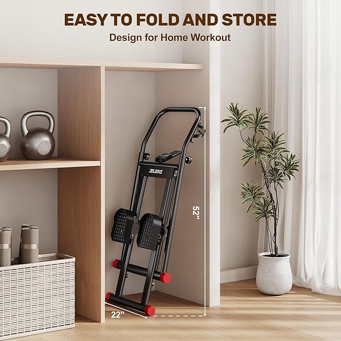 Stair Stepper for Home Gym Exercise, Compact Folding Cardio Exercise Climber for Full-Body Workout, Vertical Climber Machine, Extended Step Range