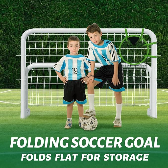 NAIZEA Soccer Goal - 12x6FT/16x7FT/10x6FT/8x6FT/6x4FT Soccer Goals for Backyard - Metal Soccer Goals for Youth Adult - Multiple Sizes Colors - Perfect for Games Indoor Outdoor Practice
