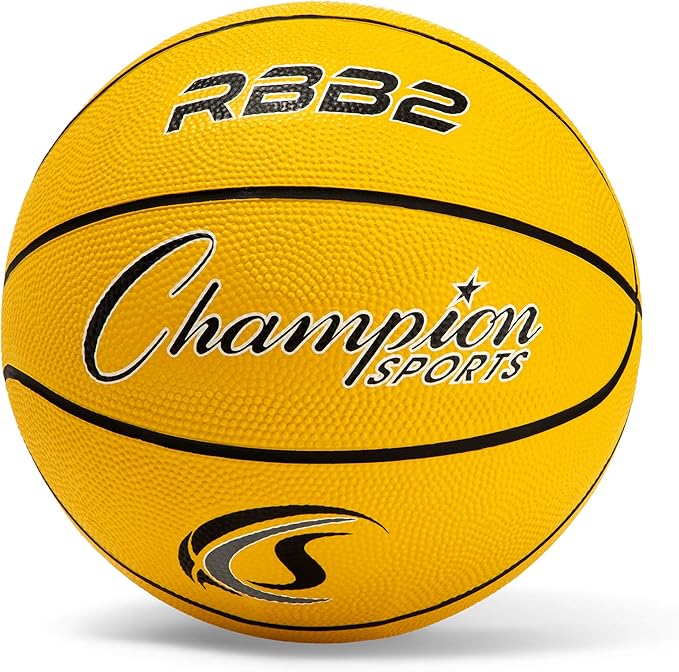 Champion Sports Rubber Basketballs – Heavy Duty Pro-Style, Indoor/Outdoor Use, Premium Basketball Equipment for Physical Education, Various Sizes & Colors (Size 3, 5, 6, 7)