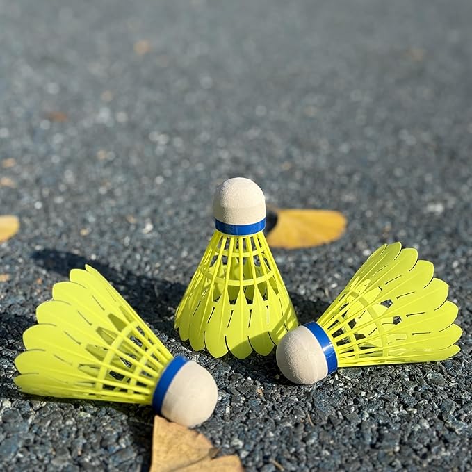 12 Packs Nylon Badminton Shuttlecocks Birdies Nylon Feather Shuttlecocks Badminton Birdies Great Stability & Durability Indoor Outdoor Sports Hight Speed Training