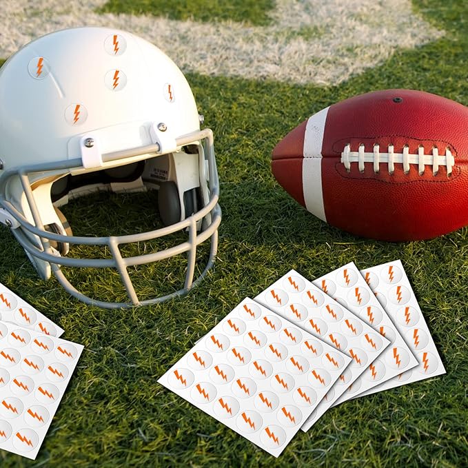 Jecery 200 Pcs Helmet Stickers Baseball Softball Helmet Award Baseball Stickers 1.1 Inch Self Adhesive for Softball Lacrosse Wall (Clear Print Orange)