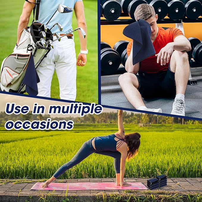 Batiyeer Golf Towels Bulk for Bags 16'' x 16'' Microfiber Waffle Pattern Golf Towel with Clipfor Mini Tournament, Club, Yoga, Fitness