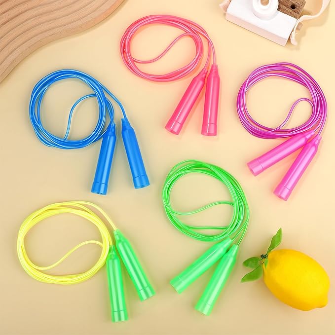 Aodaer Kids Jump Rope Set Colorful Outdoor Jump Ropes 7.3 Feet Adjustable Skipping Ropes for Outdoor Fun Activity Great Party Favor