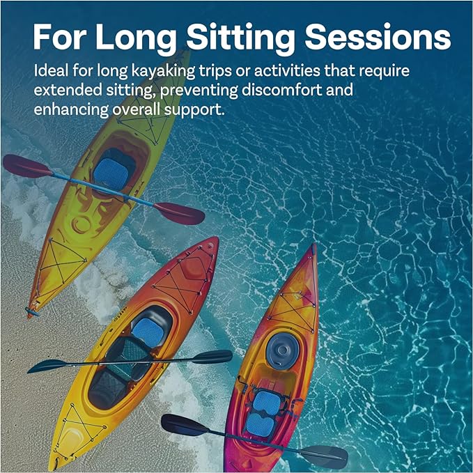 MMOBIEL Anti-Slip Kayak Seat Cushion Waterproof Kayak Gel Seat Cushion – Portable Sit in for Kayak, Boat, Canoe, Rowing etc. – Pressure Relief & Comfort Seat Cushion - Kayak