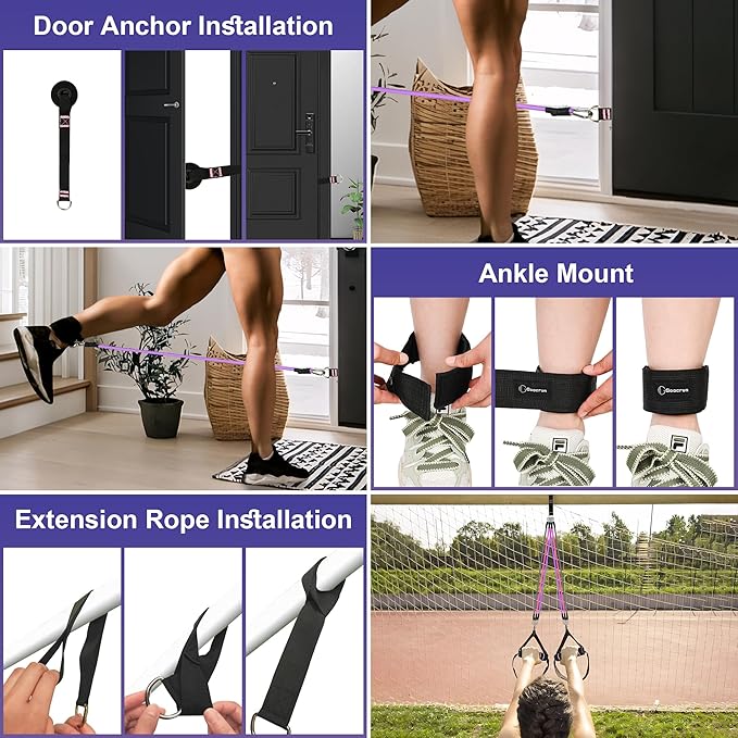 Portable Pilates Bar Kit with Resistance Bands for Men and Women - 3 Set Exercise Resistance Bands - Multifunctional Home Gym - Supports Full-Body Workouts โ with Fitness Poster and Video