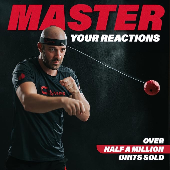 Boxing Reflex Ball Set with Punch Counter App– 4 Box Balls with Varying Weights, 2 Headband and 4 Spare Strings to Improve Speed, Hand-Eye Coordination for Men, Kids Boxing Equipment MMA Gear Gift