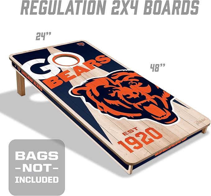 YouTheFan NFL 2’ x 4’ Professional Wood Cornhole Game