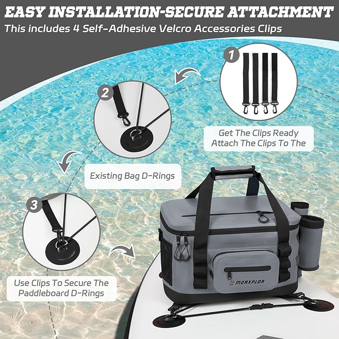 Waterproof Shell 24 cans Paddle Board Cooler Bag, Sup Deck,Kayak Cooler Bag Accessories