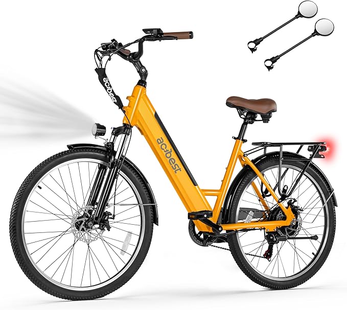 Cores Electric Bike for Adults, 26" Electric Commuter Bike with 1200W Peak Motor, 28MPH 70 Miles Max, 48V 576Wh Removable Battery, 7-Speed City Cruiser Mountain E Bike for Commuting
