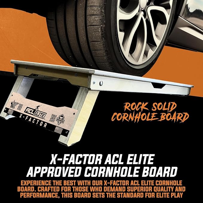 Titan Bags X Factor Cornhole Boards - ACL Elite Approved Cornhole Board Set w/Patent Pending X Underside Bracing for Maximum Durability - Regulation Size for Professional & Outdoor Sports Game