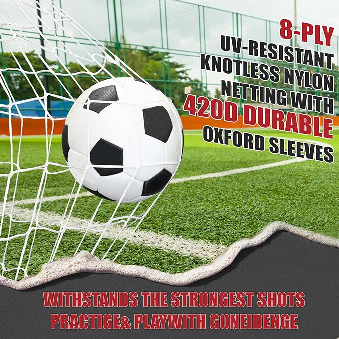 Soccer Goal,Soccer Net,Soccer Goals for Backyard,with Bow Frame,Collapsible Metal Base and Agility Ladder