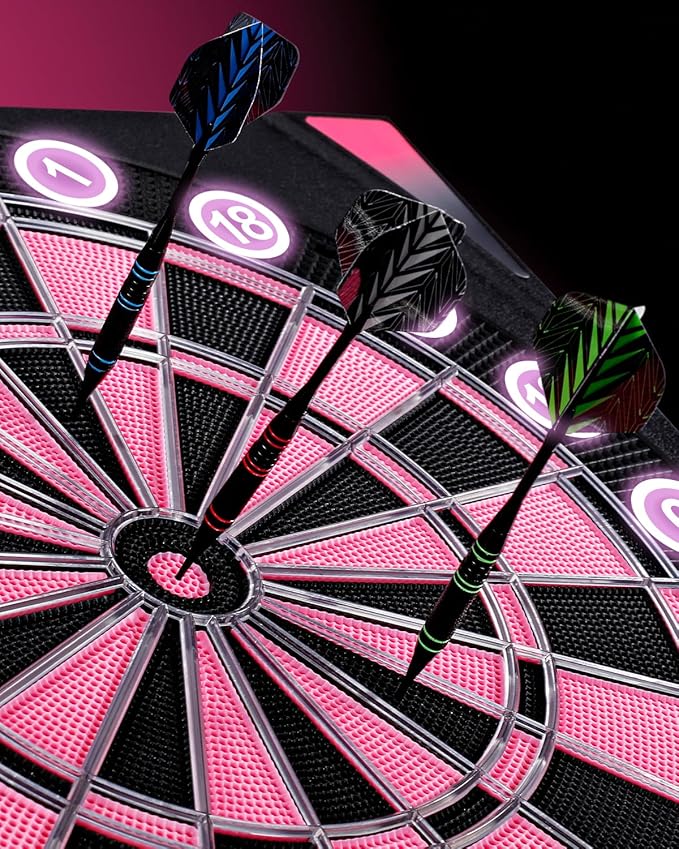 Electronic Dart Board with Bright Score Display, Multiple Games, and Durable Design-Perfect for Family Fun and Competitions-Includes Soft Tip with 12 Darts