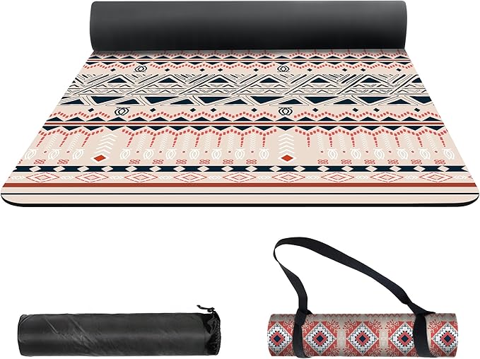 nuveti Yoga Mat Print Extra Thick TPE Non Slip Fitness Exercise Mat with Carrying Bag,72"x24" Extra Thick 6MM Exercise & Workout Mat for Yoga, Pilates Fitness and Floor Exercises