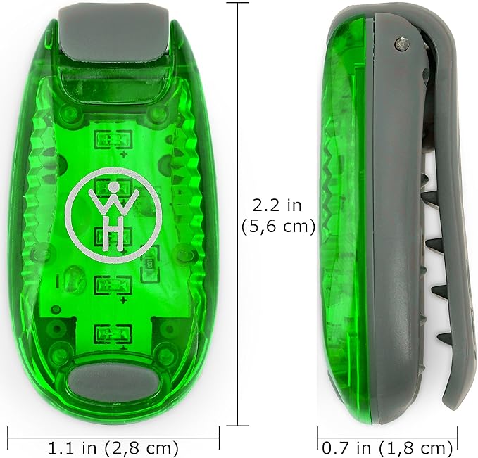 LED Safety Light 2 Pack - Nighttime Visibility for Runners, Cyclists, Walkers, Joggers, Kids, Dogs, Relays & More - Clip to Clothes Strap to Wrist, Ankle, Bike, Collar, or Just About Anywhere!