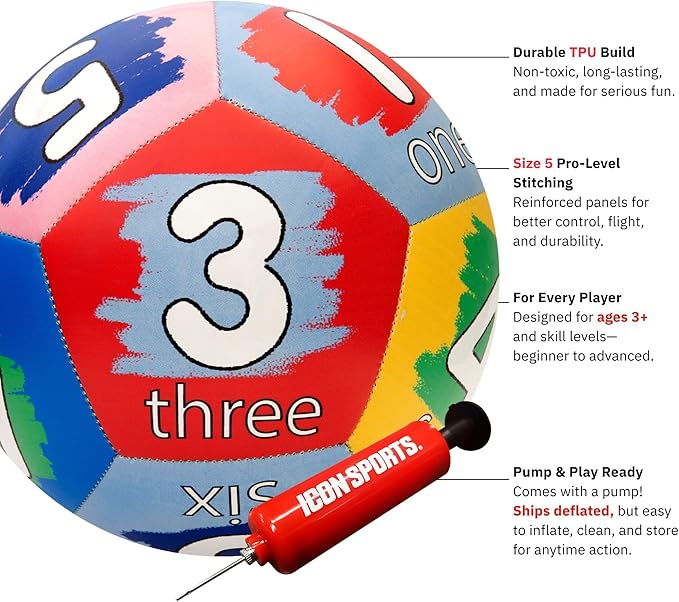 Crayola Score N’ Explore Officially Licensed 5” Color Ball, Interactive Coloring Soccer Ball for Kids, Fun Learning Toy Activity Ball