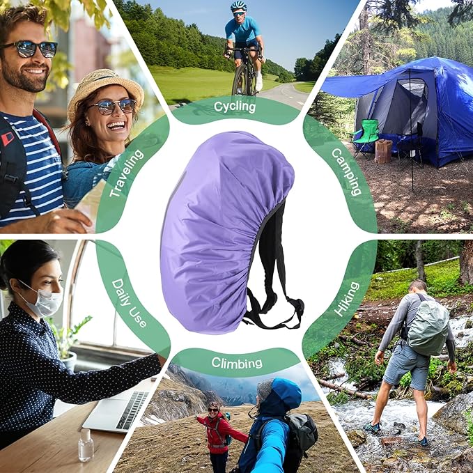 Waterproof Backpack Rain Cover Waterproof Backpack Cover, Bag Rain Cover with A Vertical Reflective Strap for Hiking/Biking/Camping/Outdoor Traveling