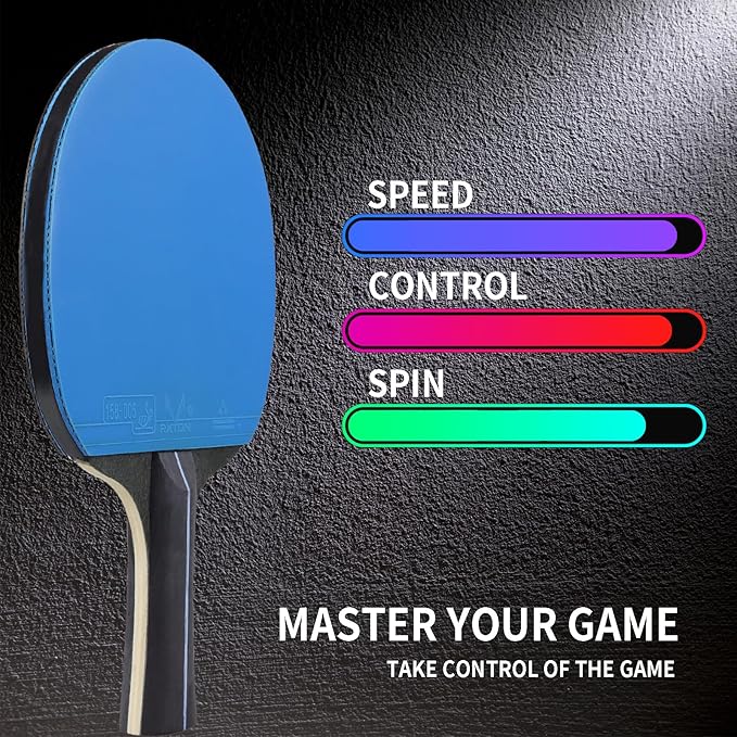 Ping Pong Paddles Sets of 4- Portable Table Tennis Paddles Professional Case & 4*Ping Pong Balls Table Tennis Racket Player Set for Indoor & Outdoor Games