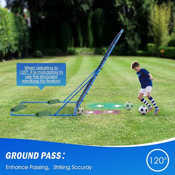 Soccer Rebounder Net, Quick-Switch Angle Soccer Training for Control, Passing Practice, Easy Setup Rebounder Gifts Aids & Equipment for Kids,Teens & Adults
