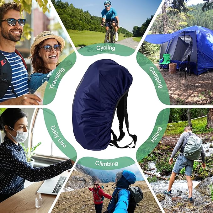 Waterproof Backpack Rain Cover Waterproof Backpack Cover, Bag Rain Cover with A Vertical Reflective Strap for Hiking/Biking/Camping/Outdoor Traveling