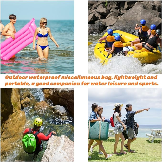 Small Dry Bags Waterproof,Orange,PVC Material Suitable for Beach Activities,Kayaking,Boating,Camping and More