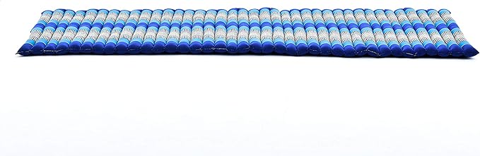 Leewadee - Foldable Floor Mattress - Japanese Roll Up Futon -Trifold Tatami Mat- Guest Floor Bed - Camping Mattress - Thai Massage Mat, Kapok Filled, 75 x 28 inches, Blue