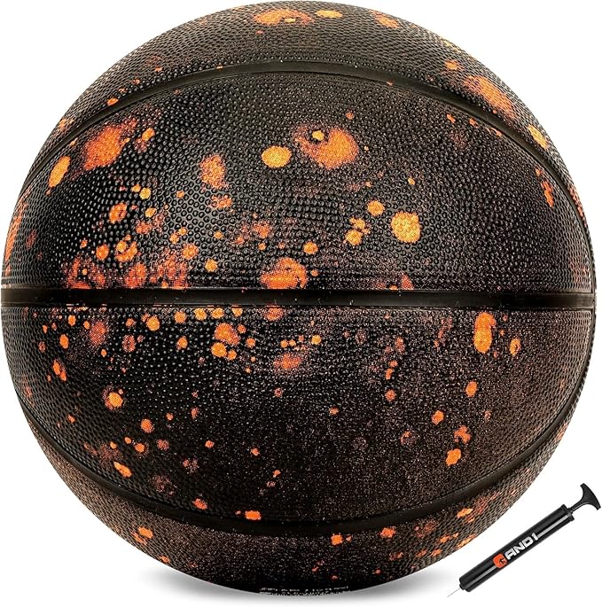 AND1 Chaos Basketball: Official Regulation Size 7 (29.5 inches) Rubber - Deep Channel Construction Streetball, Made for Indoor Outdoor Basketball Games