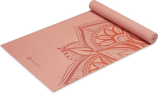 Gaiam Yoga Mat - Premium 5mm Print Thick Non Slip Exercise & Fitness Mat for All Types of Yoga, Pilates & Floor Workouts (68" x 24" x 5mm)