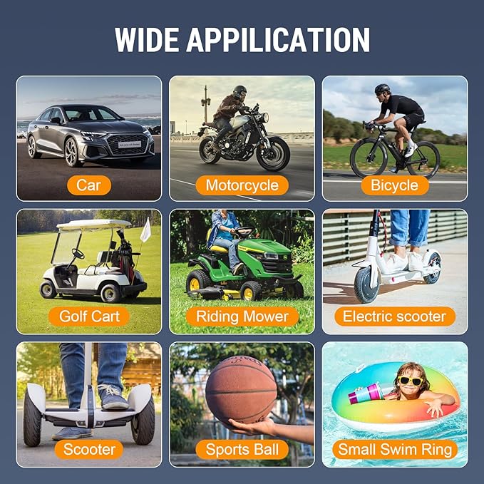 Tire Inflator Portable Air Compressor, 150 PSI Air Pump for Car, Electric Bike Pump with Digital Tire Pressure Gauge, Portable Tire Inflator for Compact Car, Electric Motorcycle, Bike (Black)