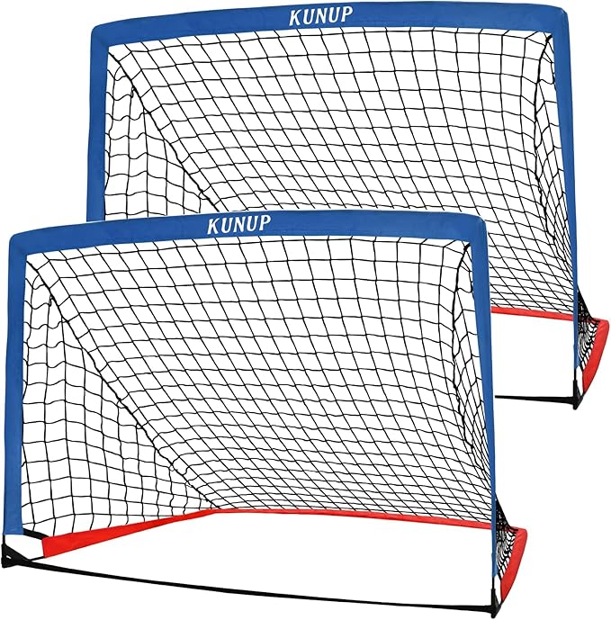 2 of 5×3 6x4 9x5 FT Portable Kids Soccer Goals Set, Foldable Soccer Practice Nets for Backyard with Carrying Bag for Toddler Youth Pop Up Soccer Training Equipment Indoor Outdoor Sports Game Gift