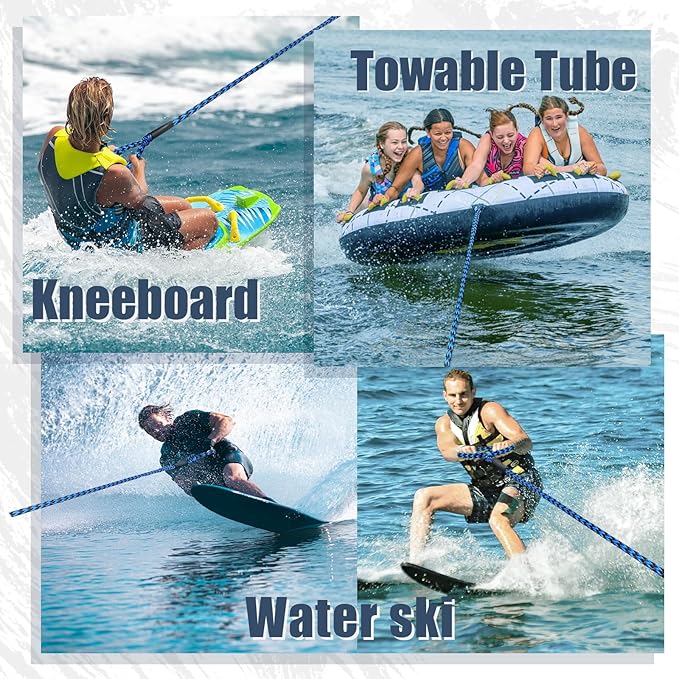 Boat Tow Rope 60ft 3-6K, Floating Ropes for Towable Tubes,Watersport Accessories