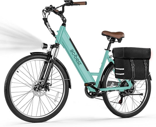 Cores Electric Bike for Adults, 26" Electric Commuter Bike with 1200W Peak Motor, 28MPH 70 Miles Max, 48V 576Wh Removable Battery, 7-Speed City Cruiser Mountain E Bike for Commuting