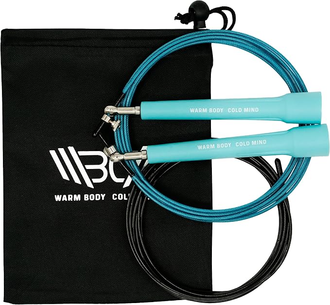 WARM BODY COLD MIND Adjustable Jump Rope For Men and Women, Speed Jump Rope, Skipping Rope for Weightlifting, Boxing, Gym, Outdoor or Indoor Sport, Fitness