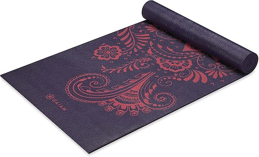 Gaiam Yoga Mat - Premium 6mm Print Extra Thick Non Slip Exercise & Fitness Mat for All Types of Yoga, Pilates & Floor Workouts (68"L x 24"W x 6mm Thick)