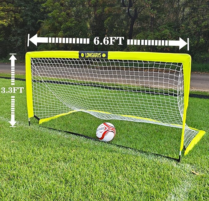 Soccer Goal – Foldable Frame Net for Kids + Youth – Indoor + Outdoor Soccer Goal with Carry Bag – Easy Setup – Multiple Sizes for Practice & Games