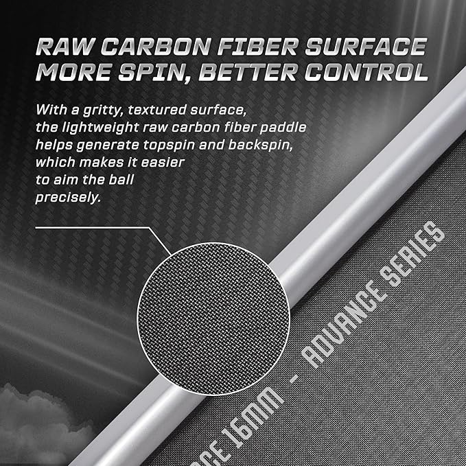 Raw Carbon Pickleball Paddles Set of 2/4, T700 Carbon Fiber Rackets with 16MM Honeycomb Polymer Core, 4 Balls and 1 Portable Carry Bag, USAPA Approved Pickleball Set for Men, Women