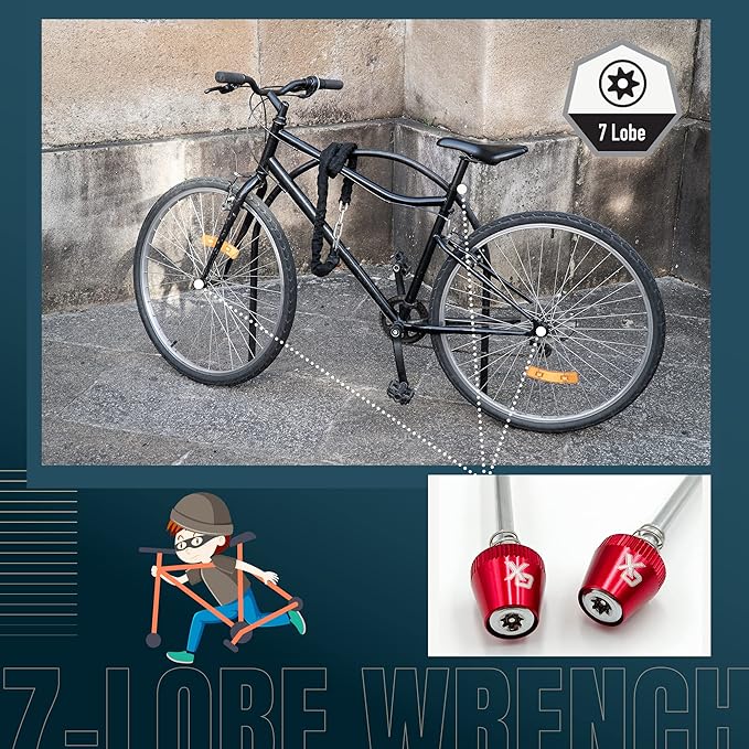ONIPAX Bike Anti-Theft Locking Skewer 7 Lobe Bicycle Wheel Hub Secure