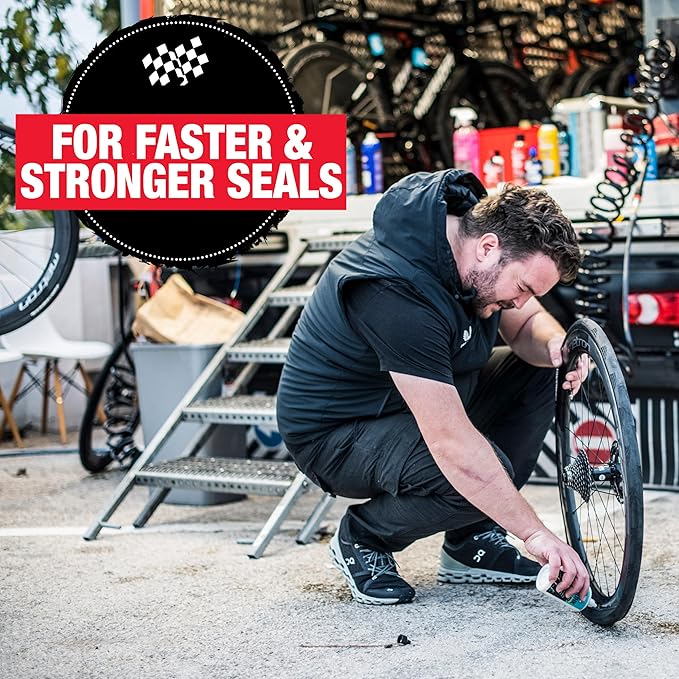 Finish Line FiberLink Pro Latex Tubeless Tire Sealant with Kevlar Technology – Long-Lasting, Low Viscosity Bicycle Sealant for Road, Gravel, Cyclocross, Mountain & Fat Bike Tires, 1 Gal