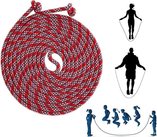 16ft Adjustable Long Jump Rope, Durable Skipping Rope for Kids & Adults, Outdoor Team Games, School Sports, Playground, Family Party Activities, Practice Double Dutch Skills