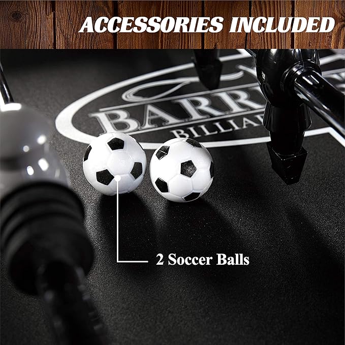 Barrington Foosball Multiple Styles Soccer Foosball Tables, Durable & Stylish Designs with Tabletop Sports Soccer Balls, Perfect for Family Game Rooms