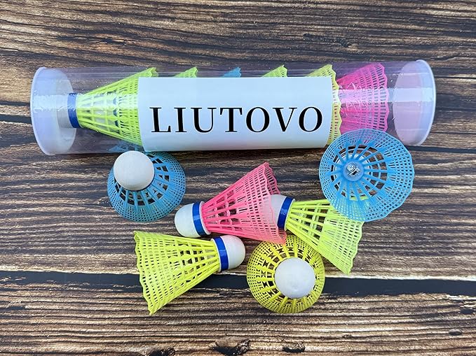 LED Badminton Birdies, Plastic Light Up Birdies Glow in The Dark Nylon Lighting Birdies Shuttlecock for Indoor Outdoor Sports Activities