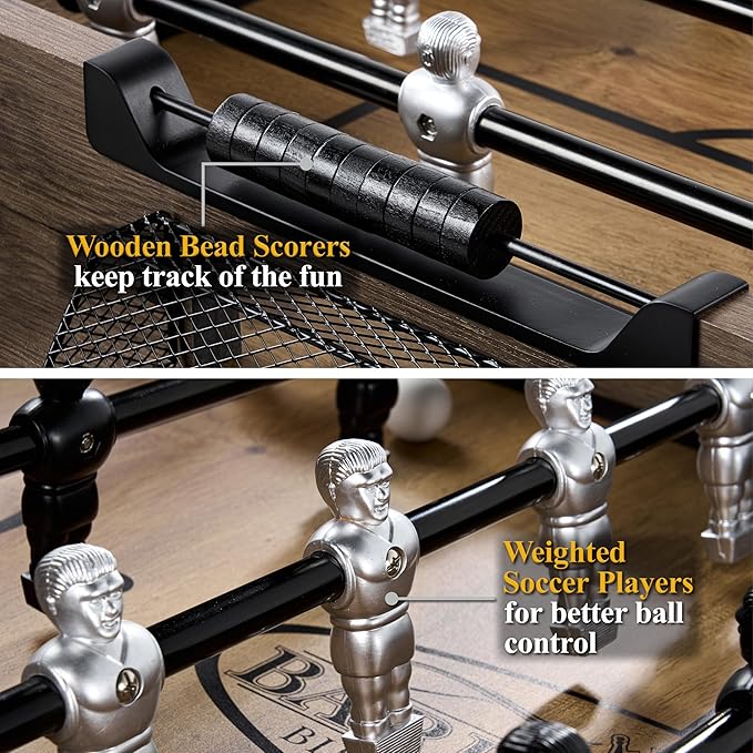 Barrington Foosball Multiple Styles Soccer Foosball Tables, Durable & Stylish Designs with Tabletop Sports Soccer Balls, Perfect for Family Game Rooms