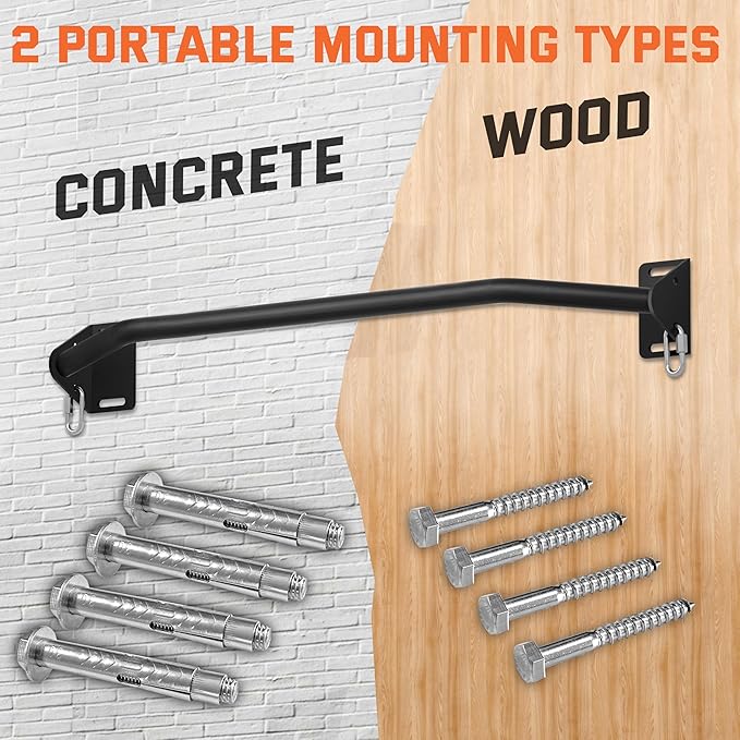 Pull Up Bar Wall Mounted-Heavy Duty Joist Mounted Pull Up Bar-Premium Strength Training Pull-Up Bars-Fast and Easy Installation for Home and Garage Use,Supports up to 600 Lbs