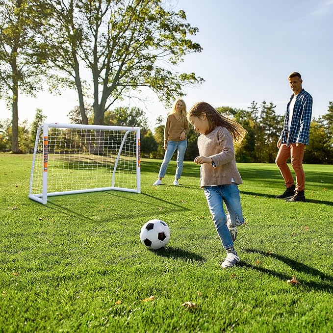SHANTRA Soccer Goal, 12x6/10x6.5/8x5/6x4FT Soccer Goals for Backyard, Full Size Soccer Nets for Kids & Adults, Portable Soccer Goal with 2 Soccer Nets & 1 Carry Bag, Porterias De Futbol Soccer