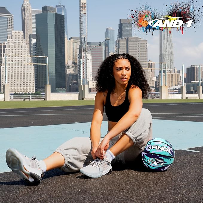 AND1 Ultra Grip Basketball: Official Regulation Size 7 (29.5 inches) Rubber- Deep Channel Construction Streetball, Made for Indoor Outdoor Basketball Games