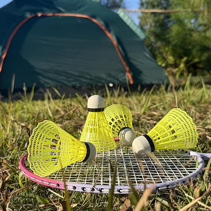 12 Packs Nylon Badminton Shuttlecocks Birdies Nylon Feather Shuttlecocks Badminton Birdies Great Stability & Durability Indoor Outdoor Sports Hight Speed Training